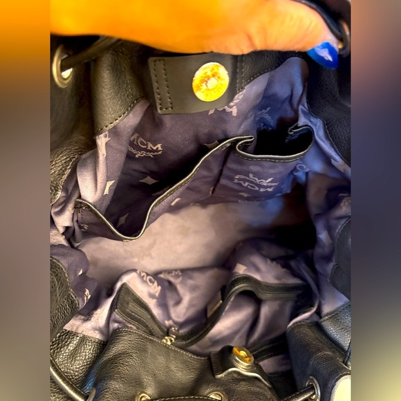 MCM Visetos Nylon Dual Handle Drawstring Shoulder Bag, EUC - Picture 6 of 12